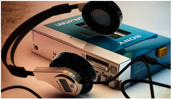 Picture of a Walkman that used casette tape recordings.